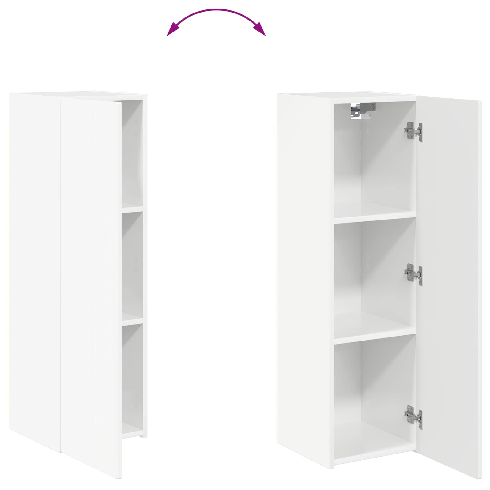 Set zidnog ormarića za TV Zidne 6 pcs Visoki sjaj bijela