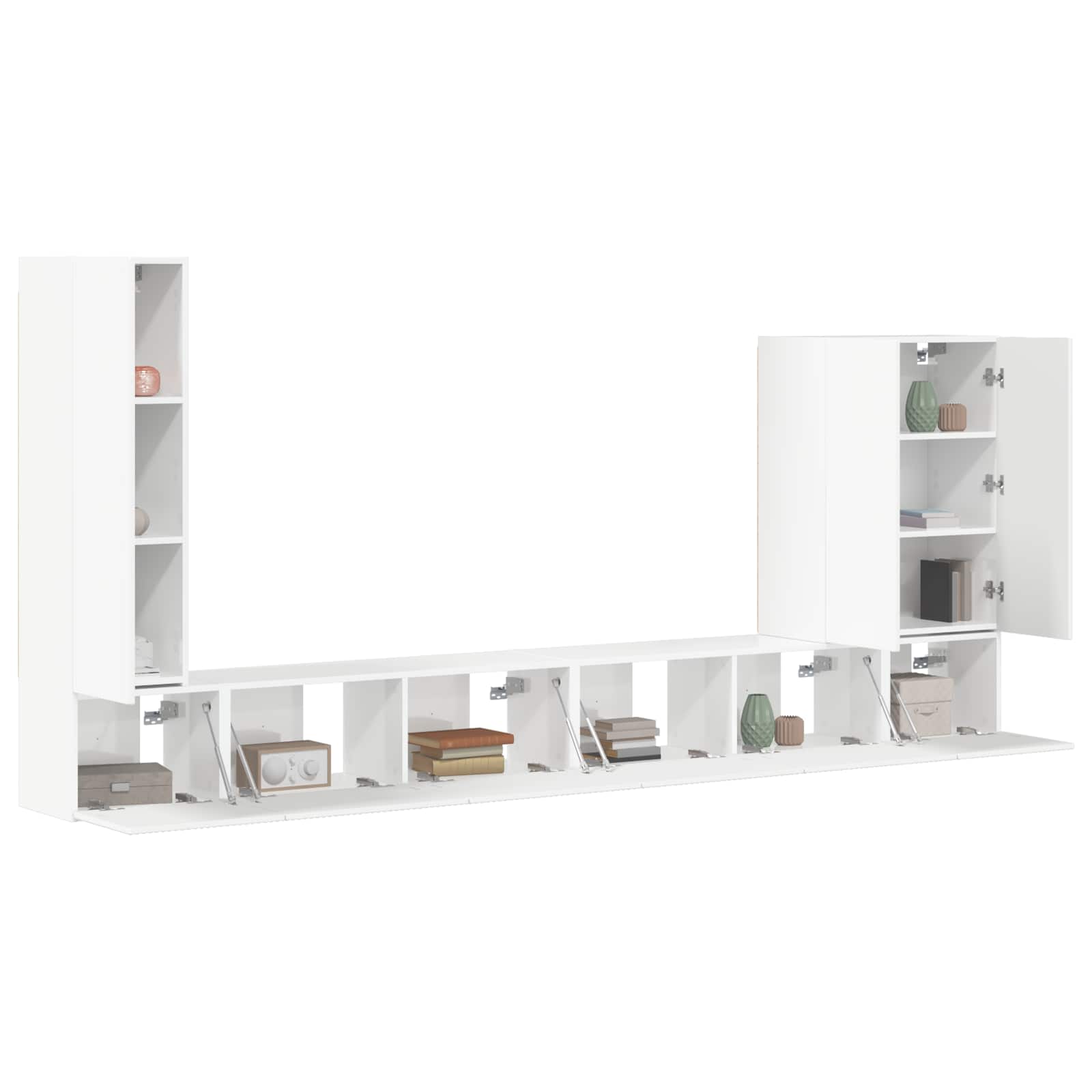 Set zidnog ormarića za TV Zidne 6 pcs Visoki sjaj bijela