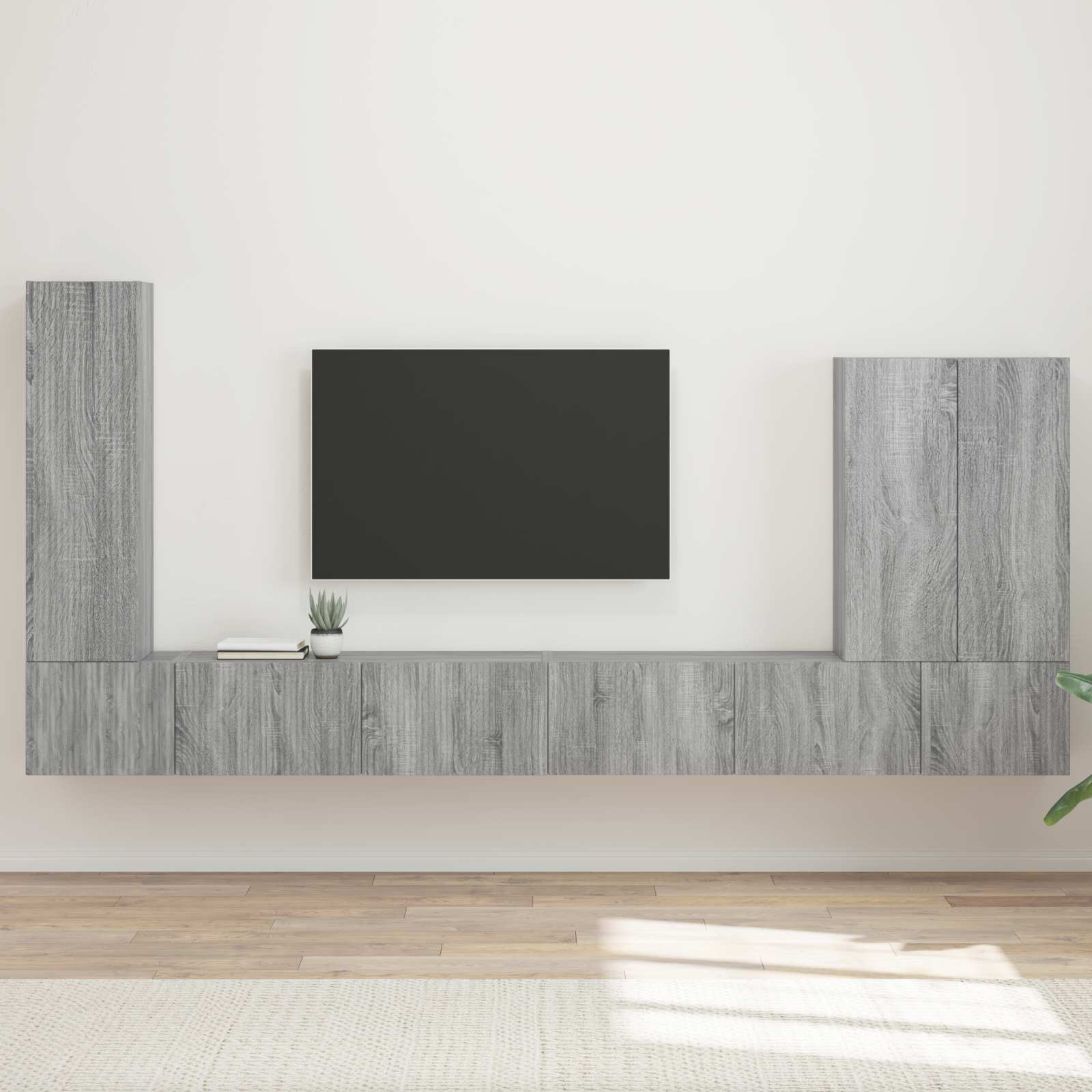 Set zidnog ormarića za TV Zidne 6 pcs Siva Sonoma