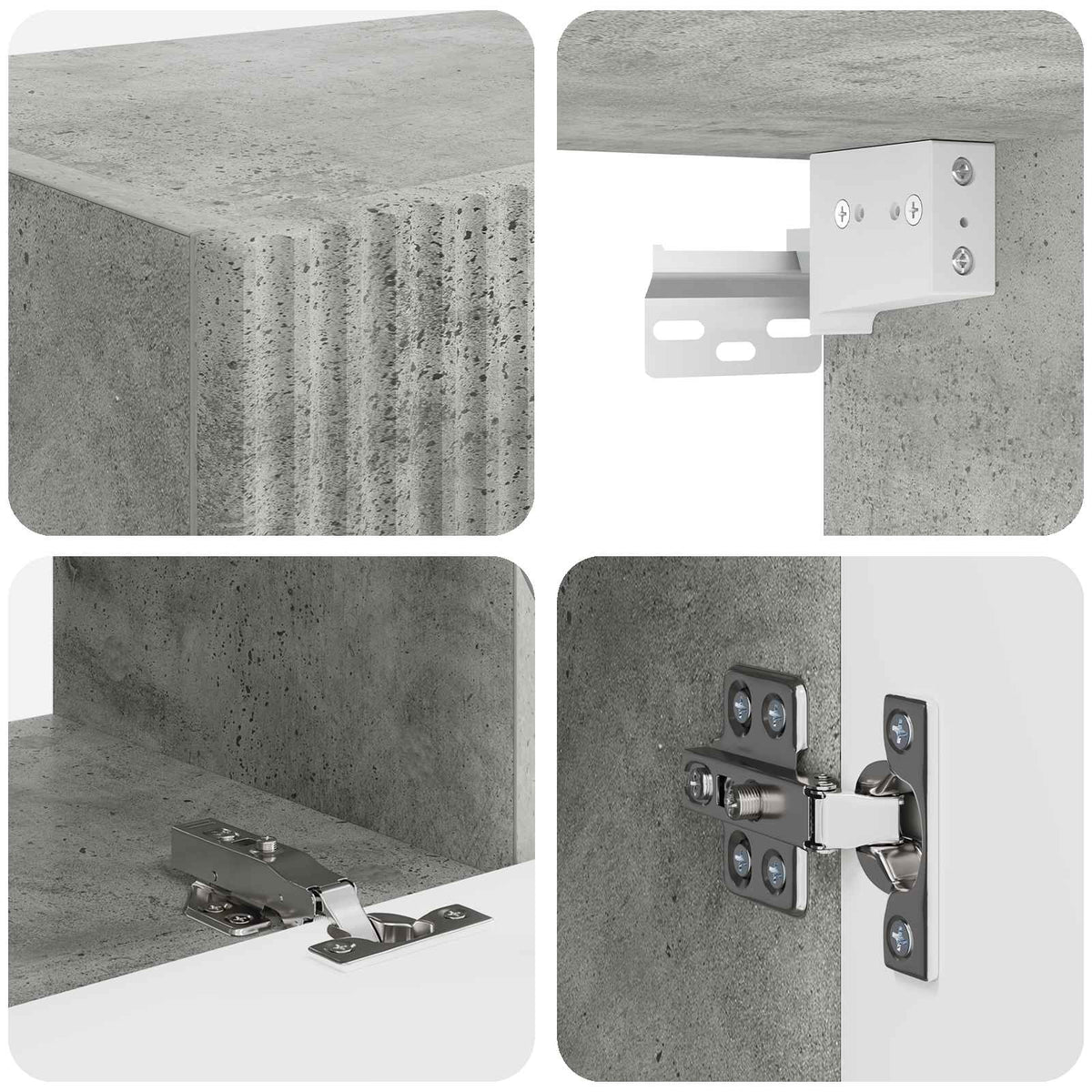 Set TV komoda Zidne 2 pcs Betonski sivi Konstruirano drvo