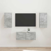 Set TV komoda Zidne 2 pcs Betonski sivi Konstruirano drvo