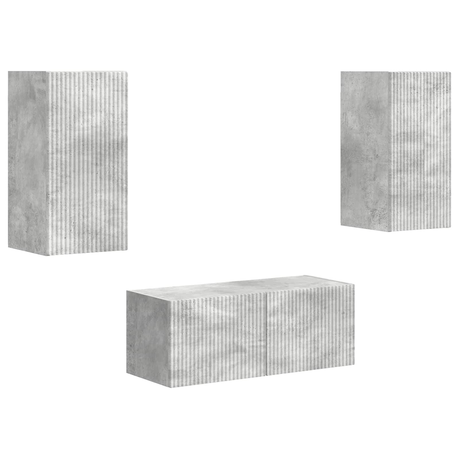Set TV komoda Zidne 2 pcs Betonski sivi Konstruirano drvo