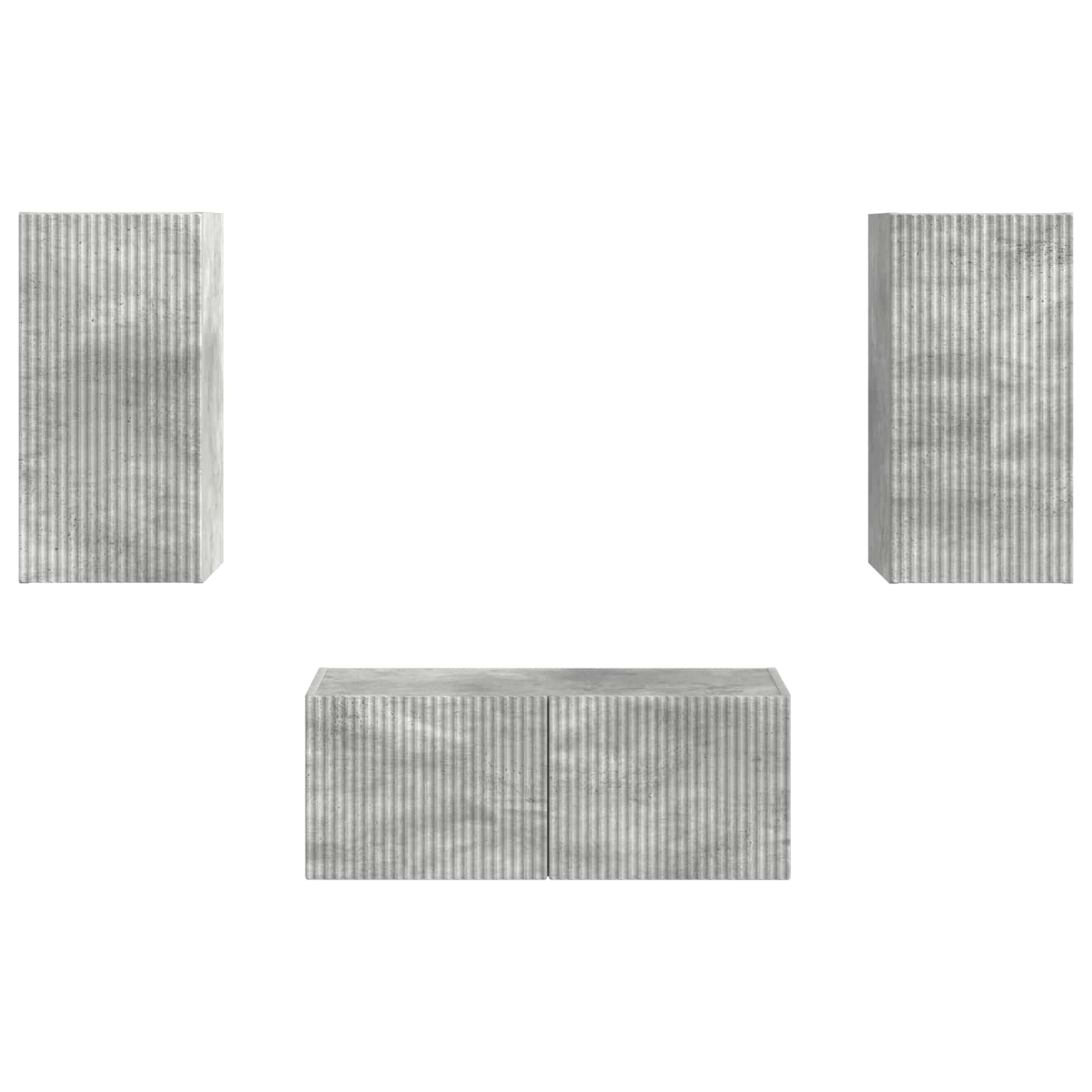 Set TV komoda Zidne 2 pcs Betonski sivi Konstruirano drvo