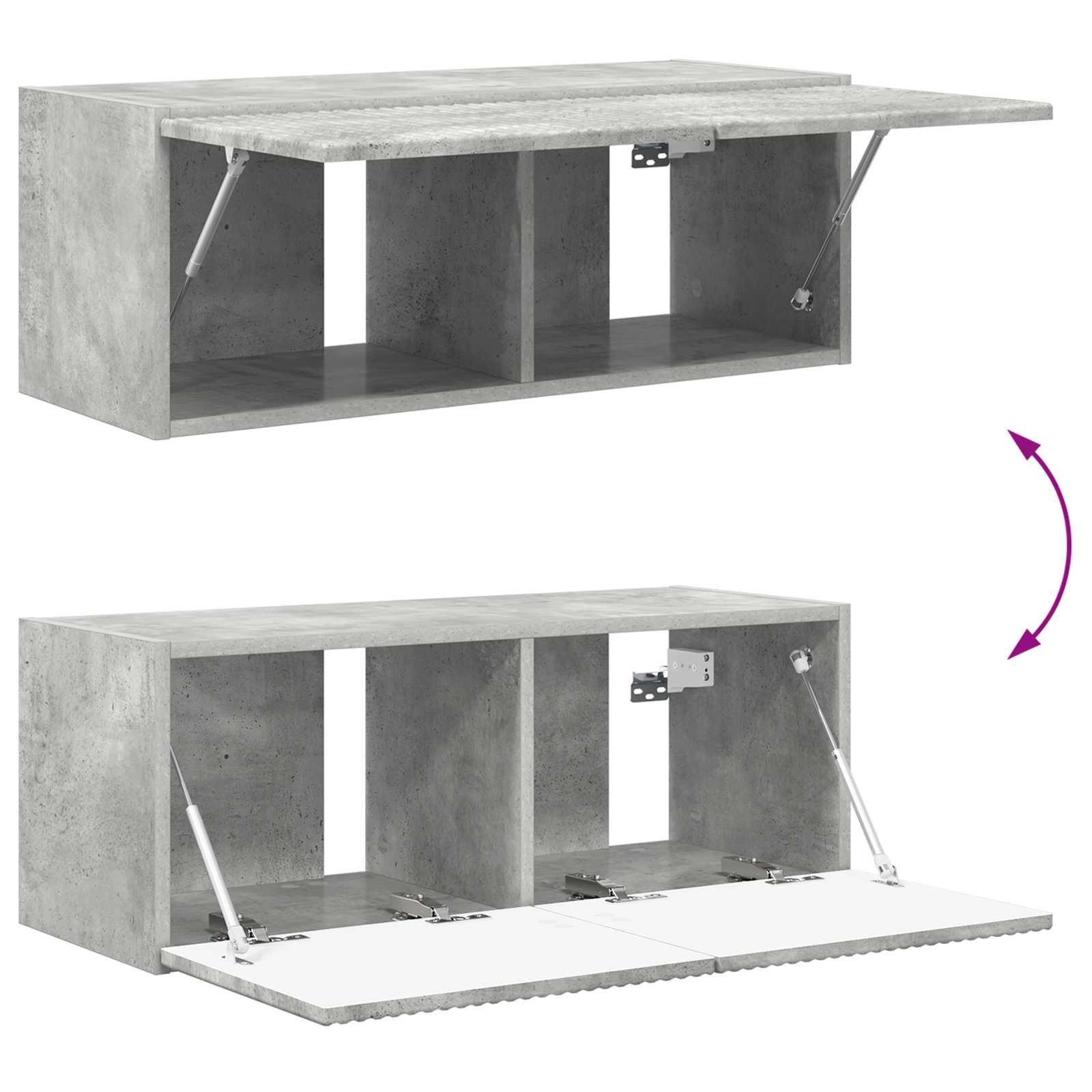 Set TV komoda Zidne 2 pcs Betonski sivi Konstruirano drvo