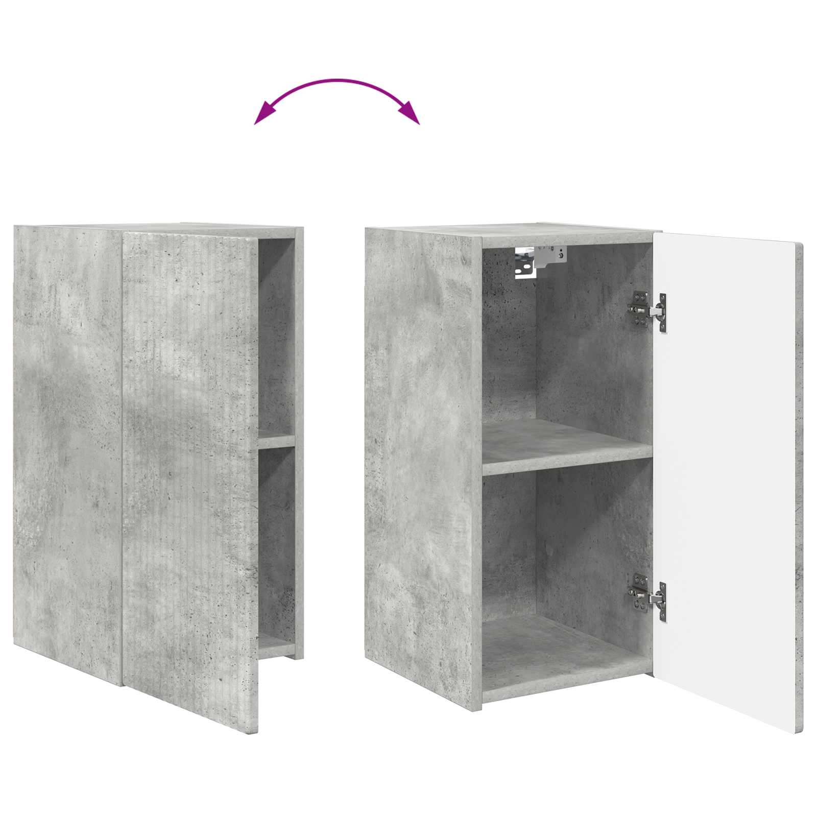 Set TV komoda Zidne 2 pcs Betonski sivi Konstruirano drvo