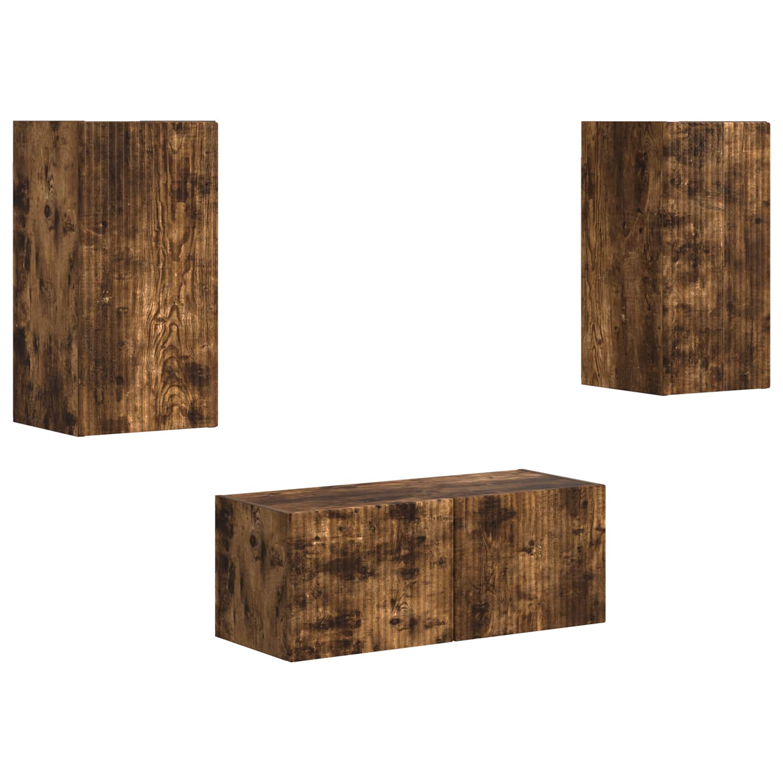 Set TV komoda Zidne 2 pcs Dimljeni hrast Konstruirano drvo