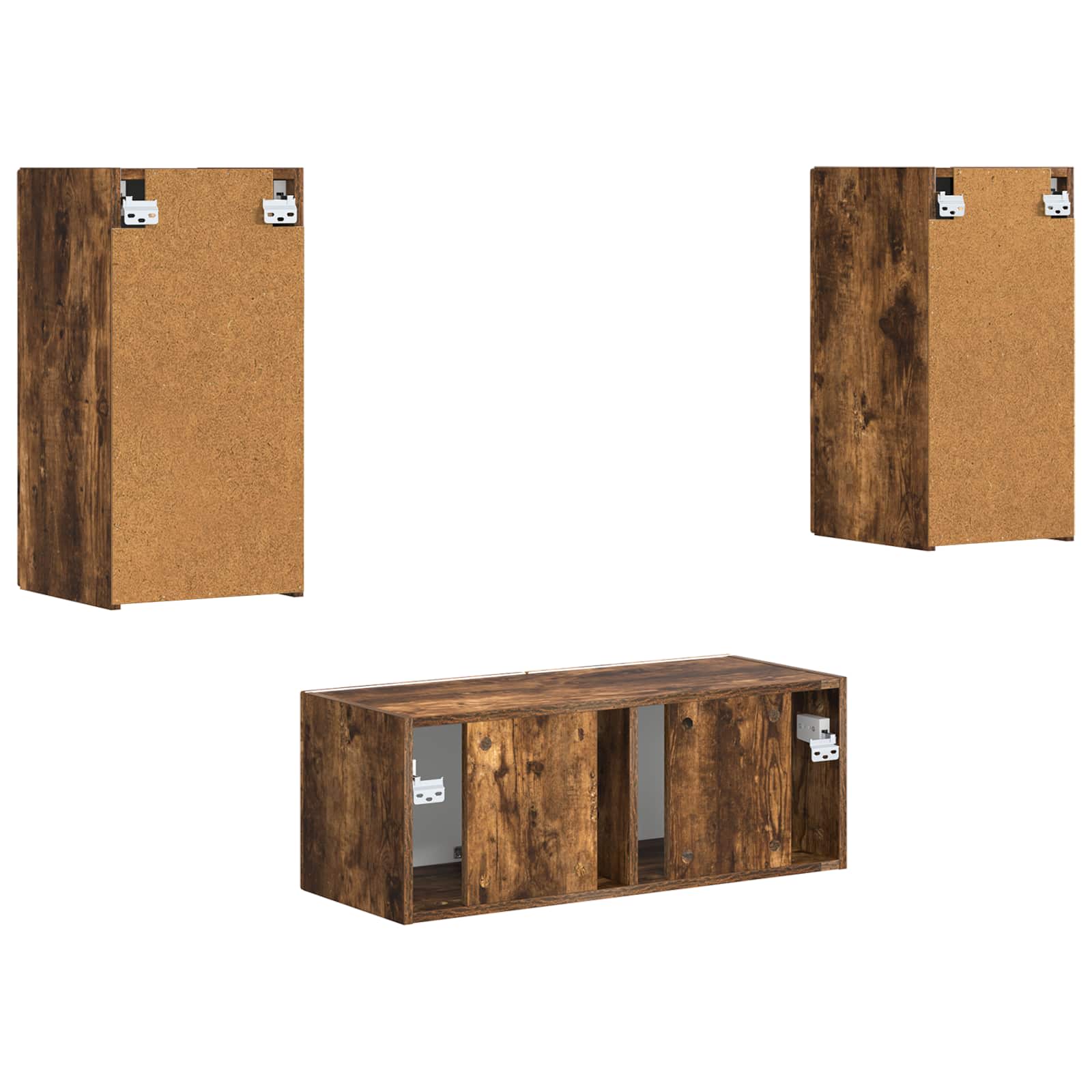 Set TV komoda Zidne 2 pcs Dimljeni hrast Konstruirano drvo