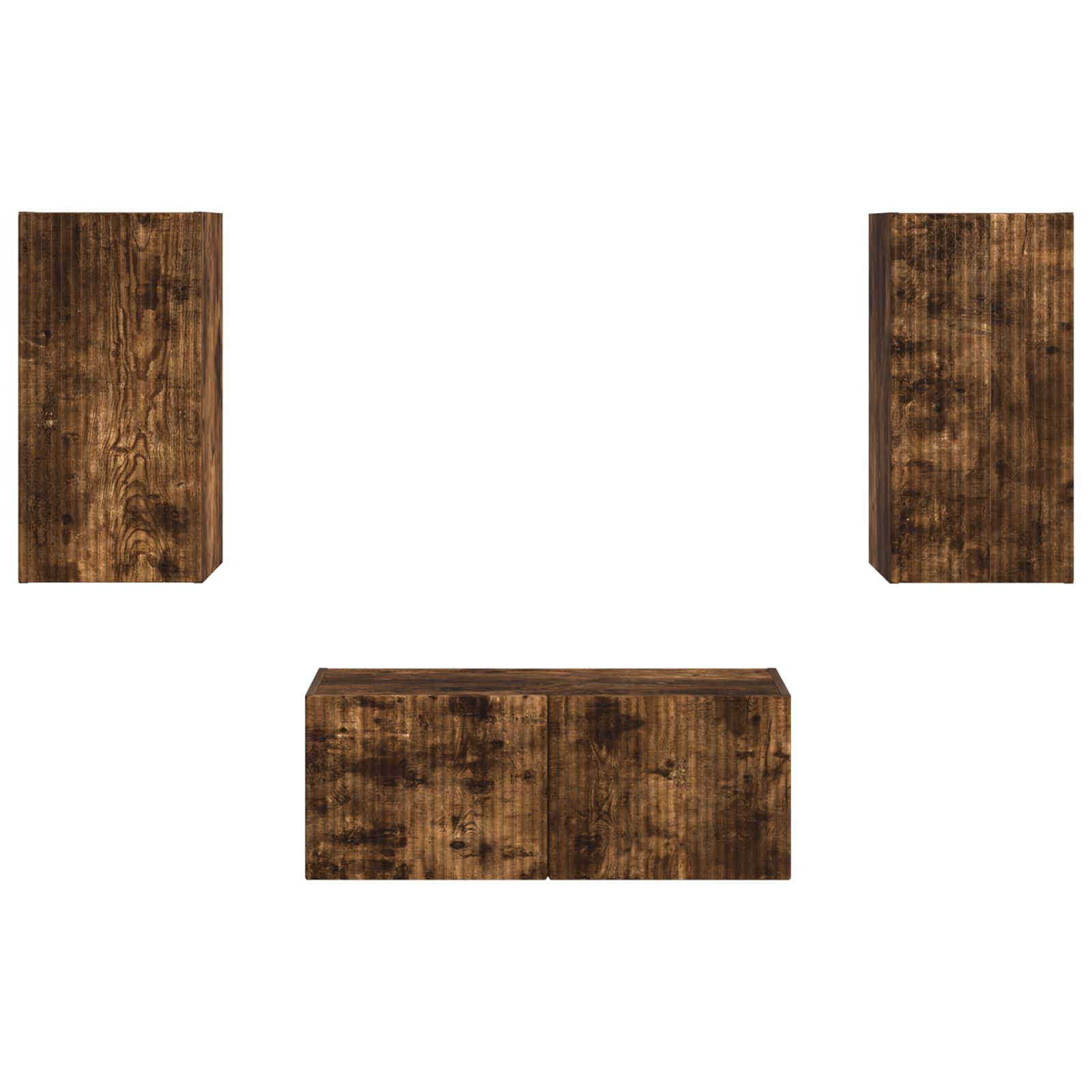 Set TV komoda Zidne 2 pcs Dimljeni hrast Konstruirano drvo