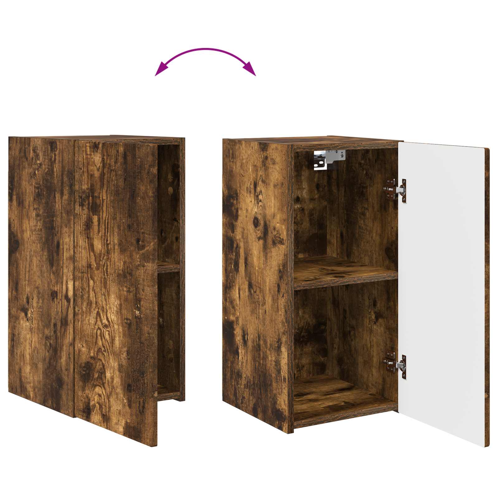 Set TV komoda Zidne 2 pcs Dimljeni hrast Konstruirano drvo