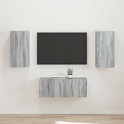 Set TV komoda Zidne 2 pcs Siva Sonoma Konstruirano drvo