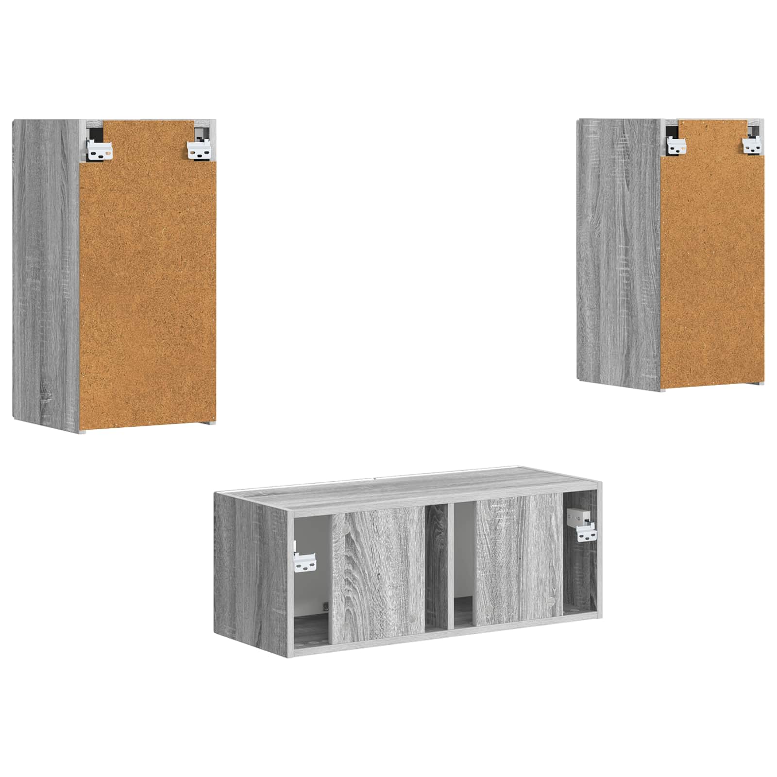 Set TV komoda Zidne 2 pcs Siva Sonoma Konstruirano drvo