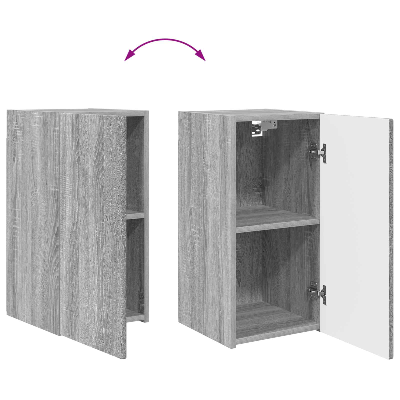 Set TV komoda Zidne 2 pcs Siva Sonoma Konstruirano drvo
