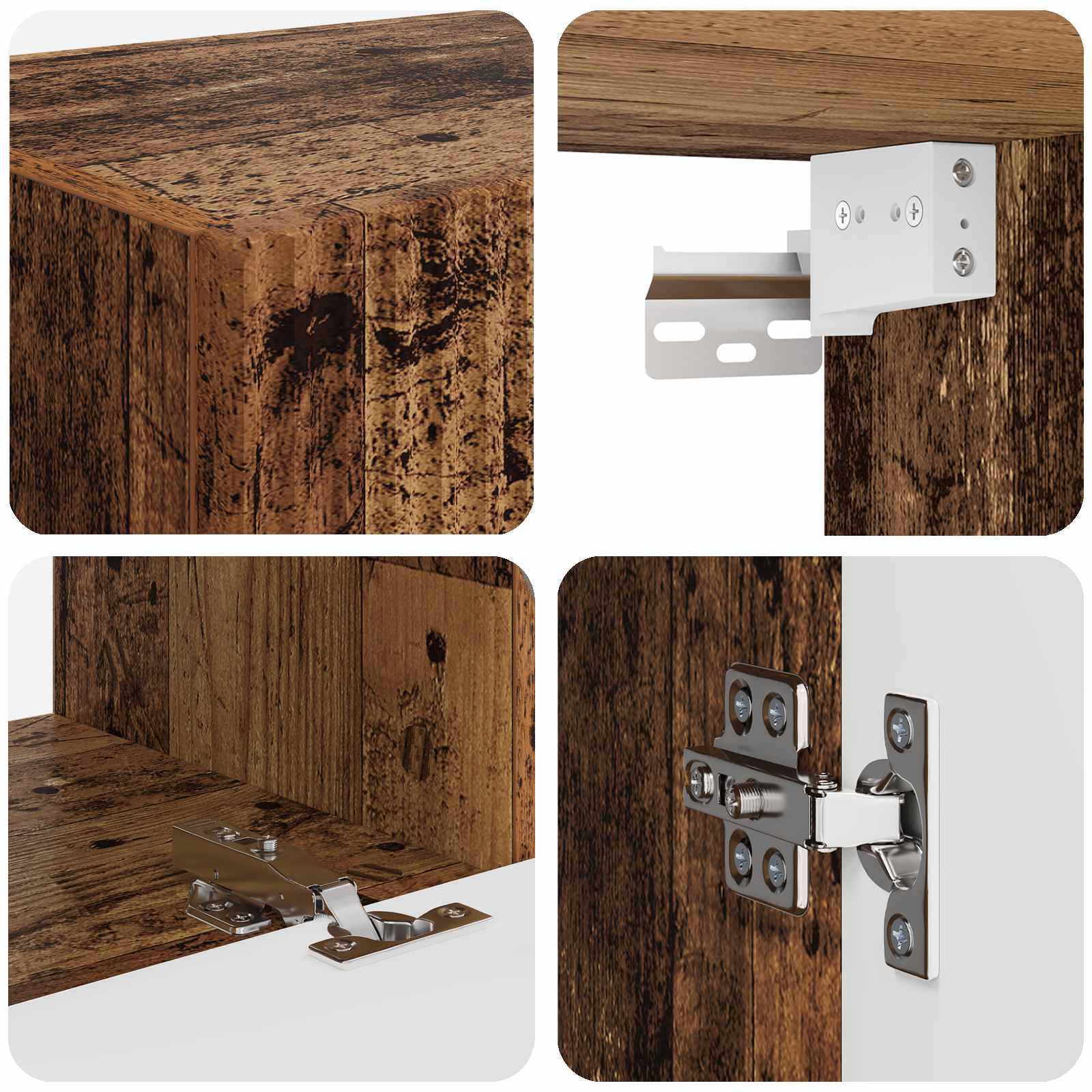 Set TV komoda Zidne 2 pcs Staro drvo Konstruirano drvo