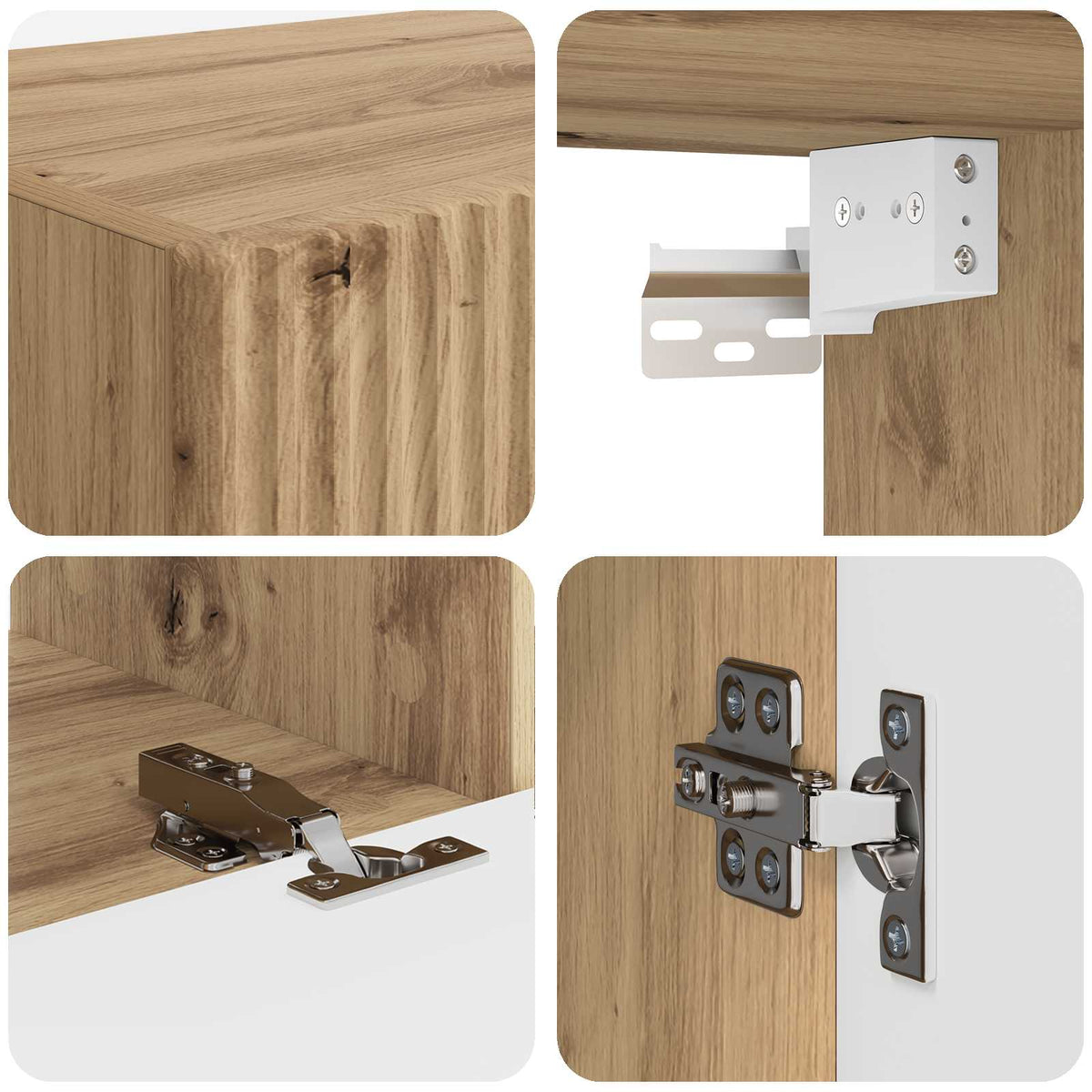 Set TV komoda 2 pcs Umjetnički hrast Konstruirano drvo