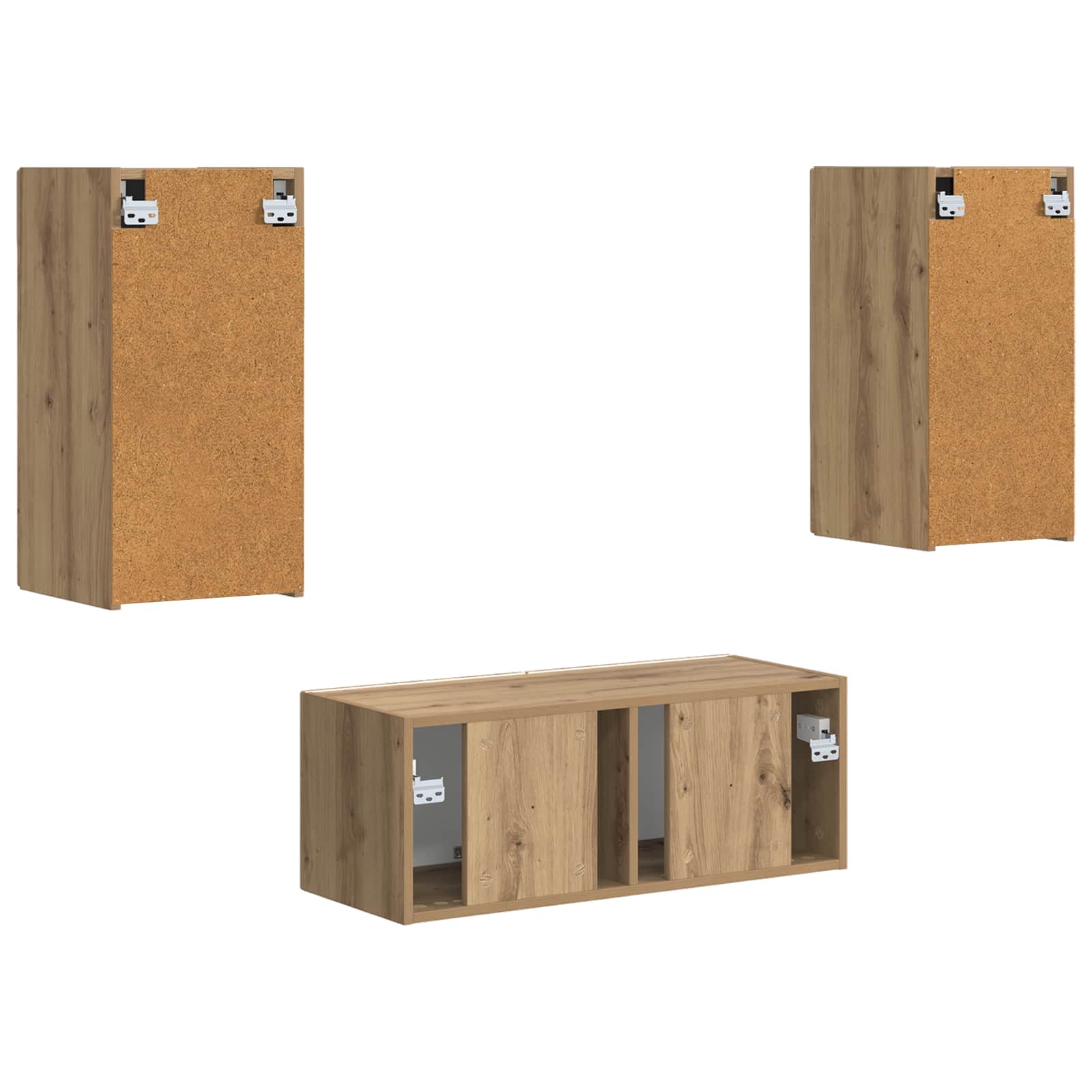 Set TV komoda 2 pcs Umjetnički hrast Konstruirano drvo