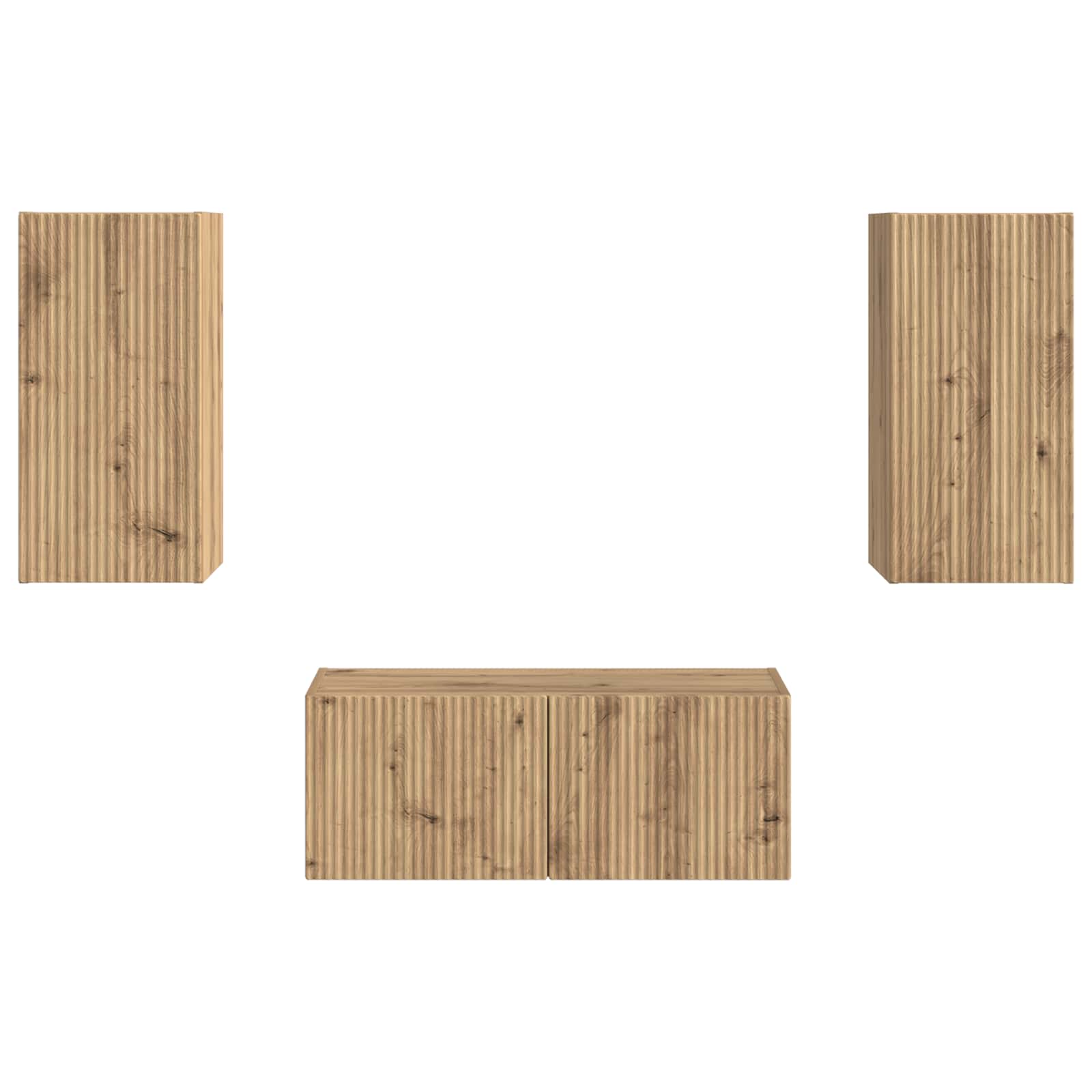 Set TV komoda 2 pcs Umjetnički hrast Konstruirano drvo