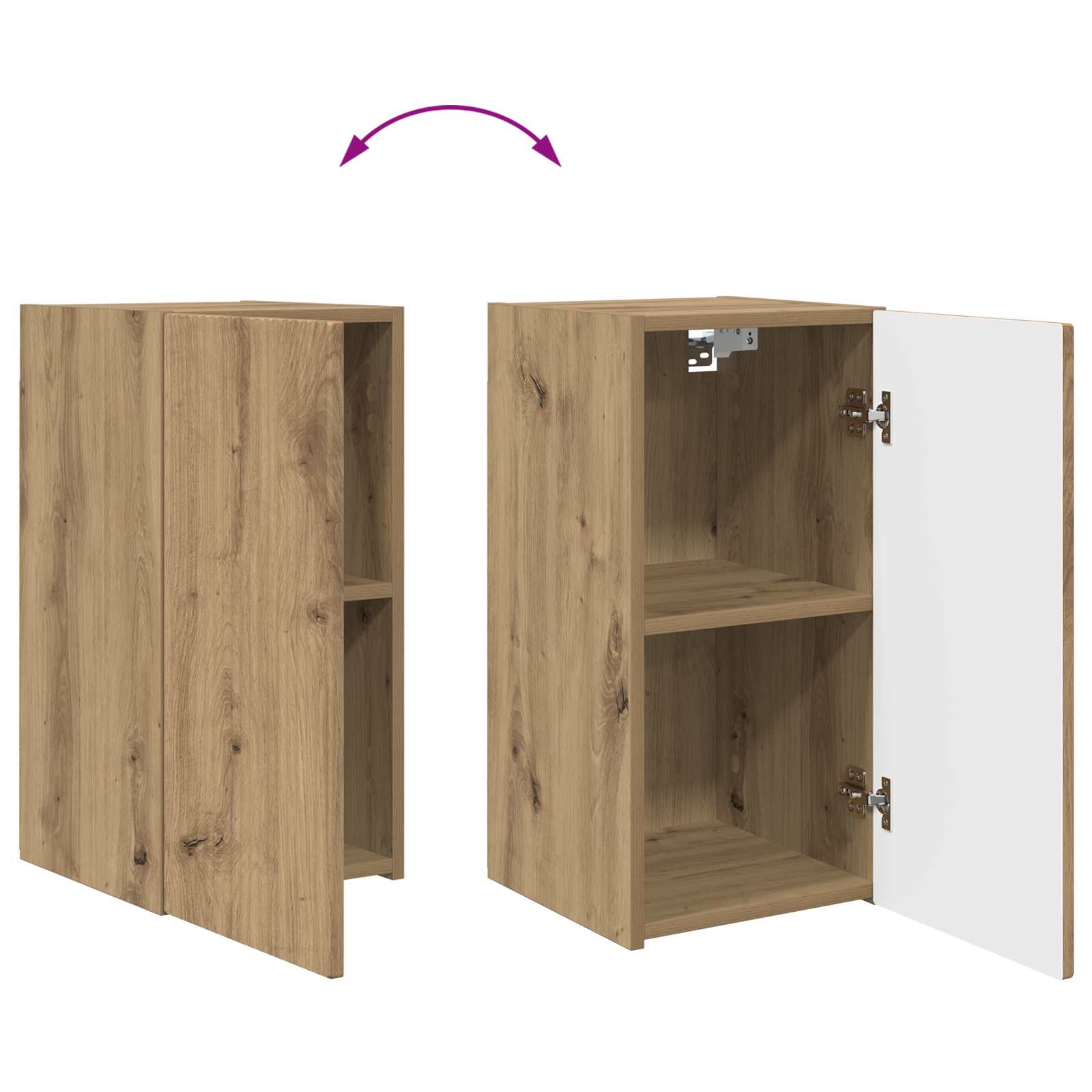 Set TV komoda 2 pcs Umjetnički hrast Konstruirano drvo