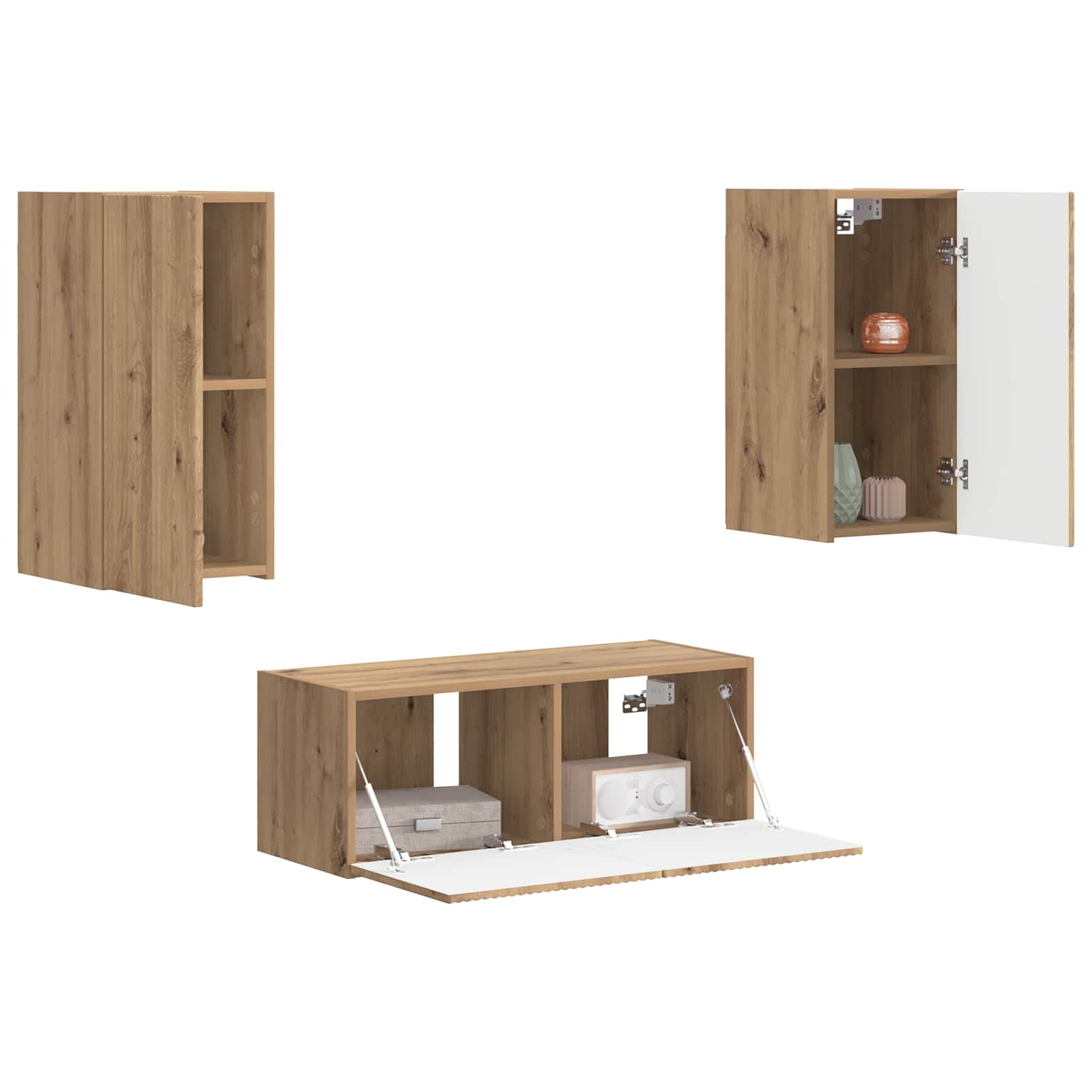 Set TV komoda 2 pcs Umjetnički hrast Konstruirano drvo