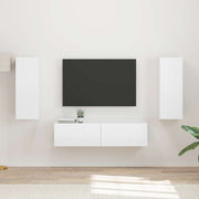 Set TV komoda 2 kom. Visoki sjaj bijela