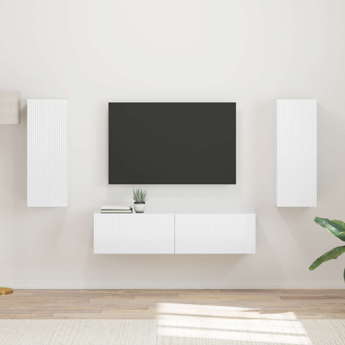 Set TV komoda 2 kom. Visoki sjaj bijela