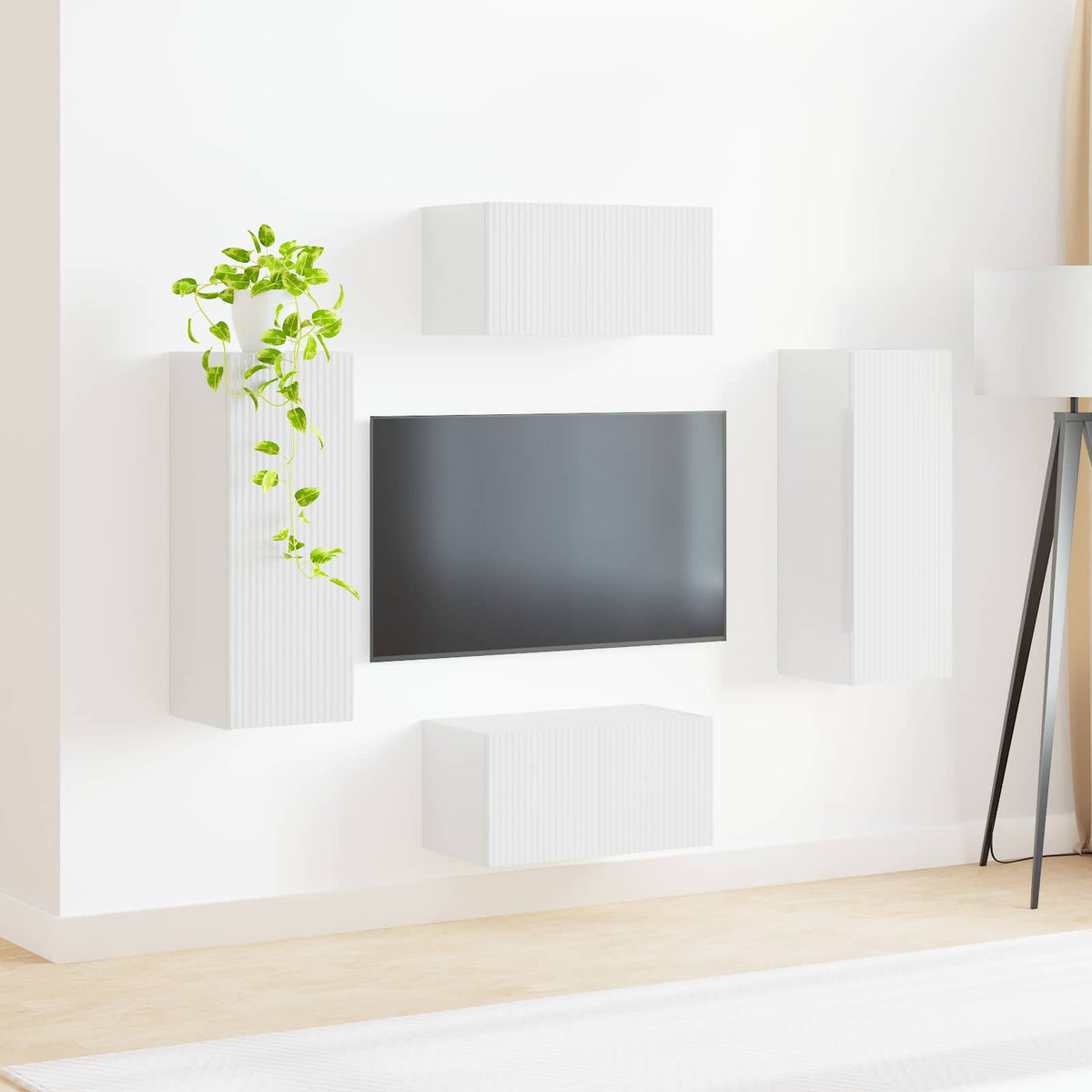 Set TV komoda 2 kom. Visoki sjaj bijela