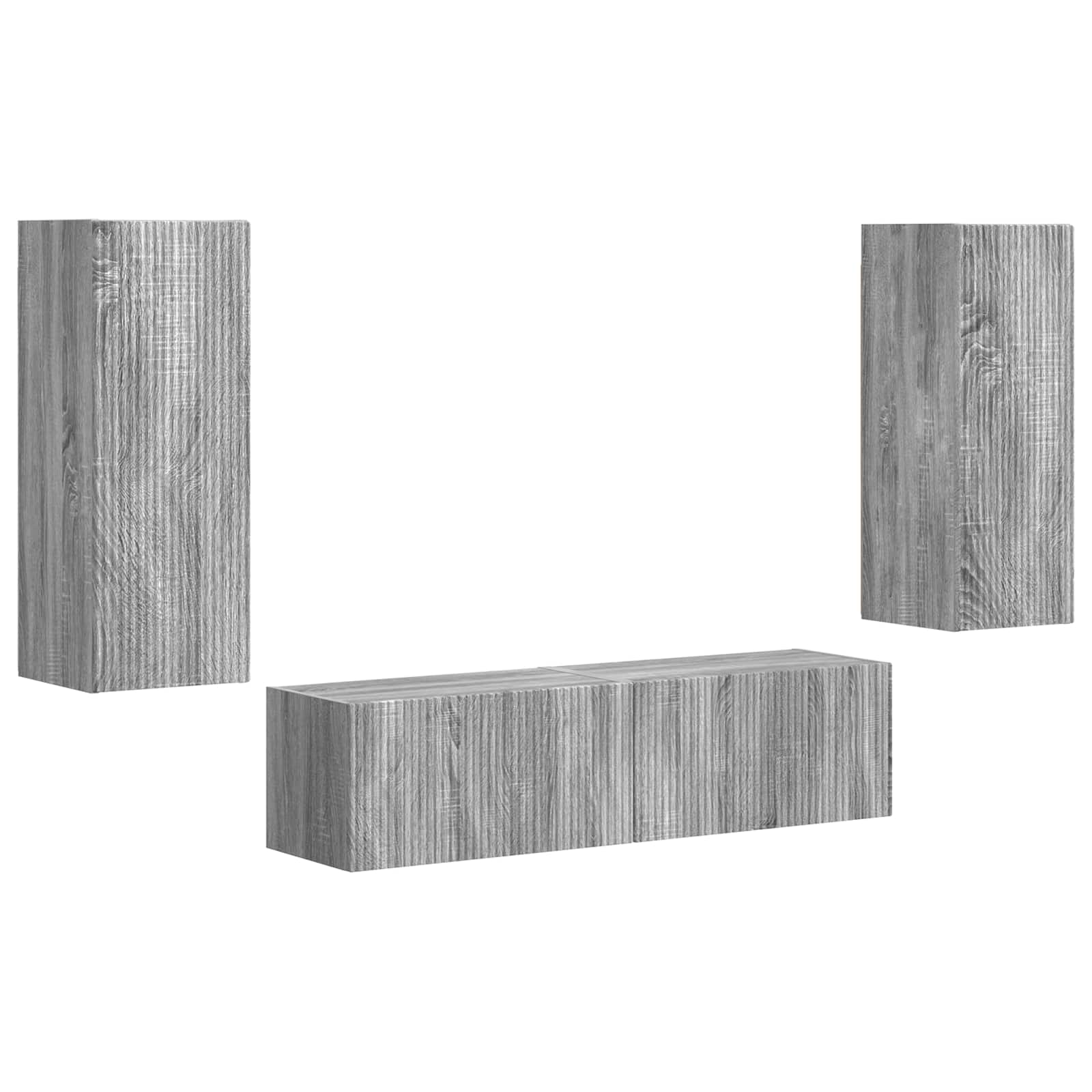 Set TV komoda Zidne 2 pcs Siva Sonoma Konstruirano drvo