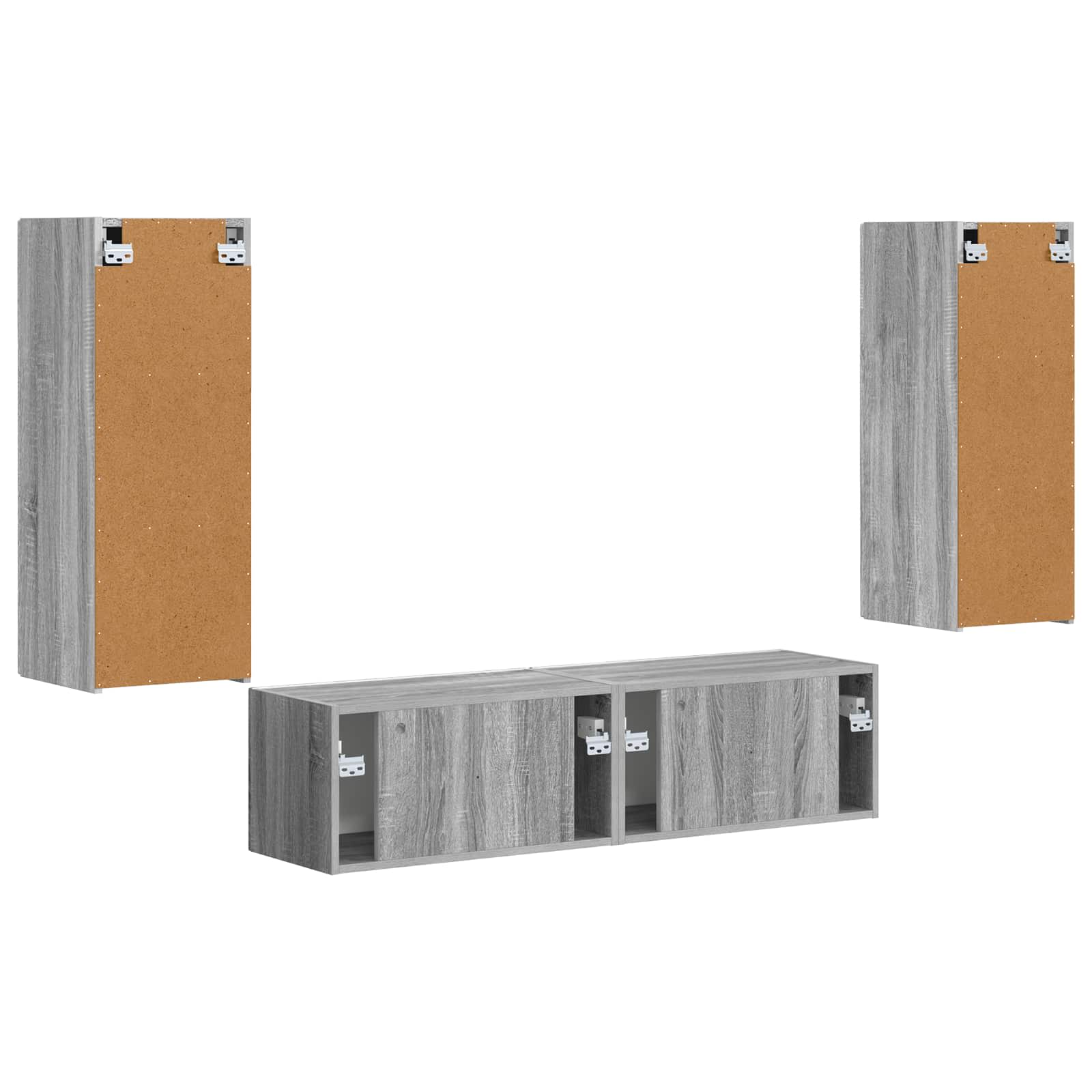 Set TV komoda Zidne 2 pcs Siva Sonoma Konstruirano drvo