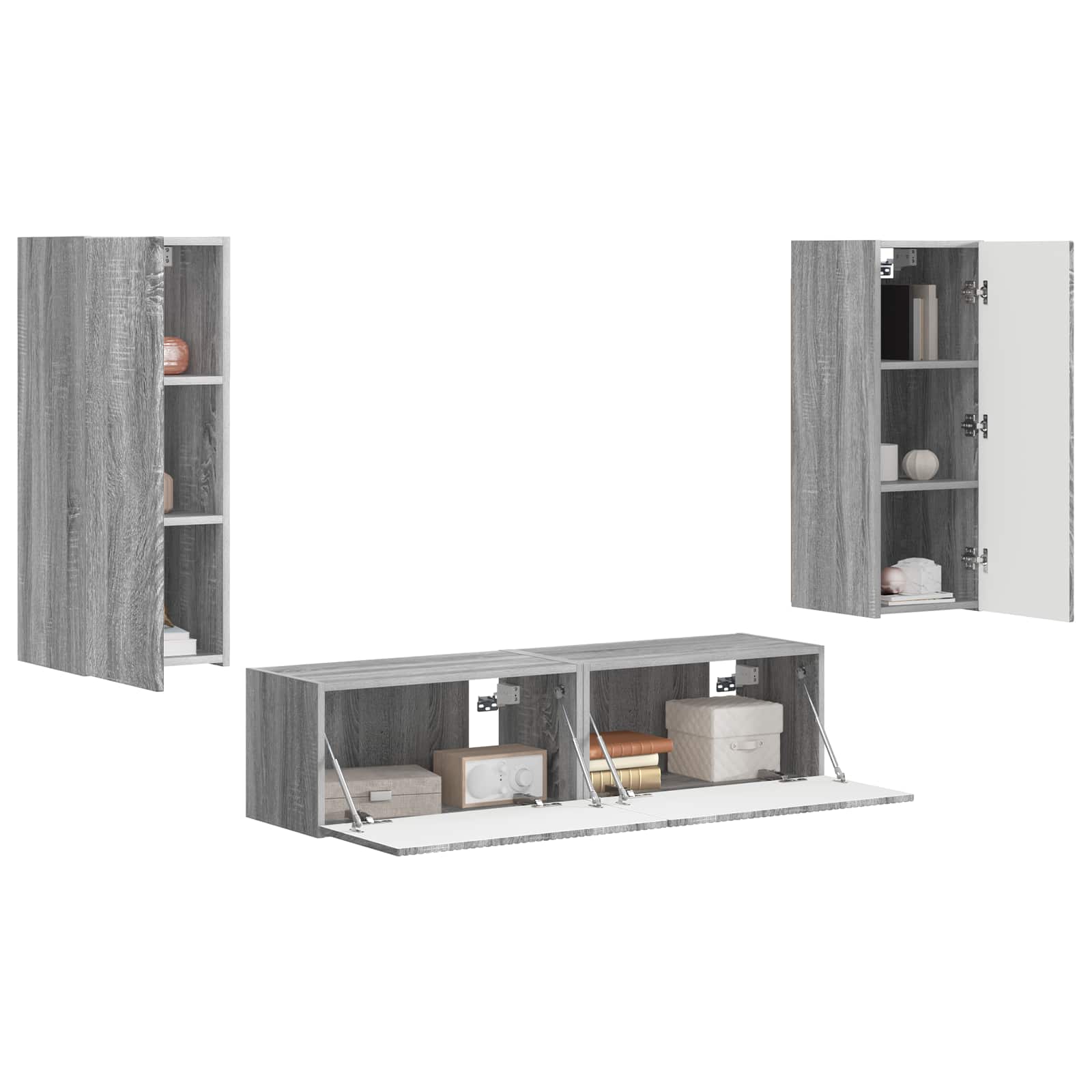Set TV komoda Zidne 2 pcs Siva Sonoma Konstruirano drvo