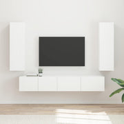 Set TV komoda Zidne 3 pcs Bijelo Konstruirano drvo