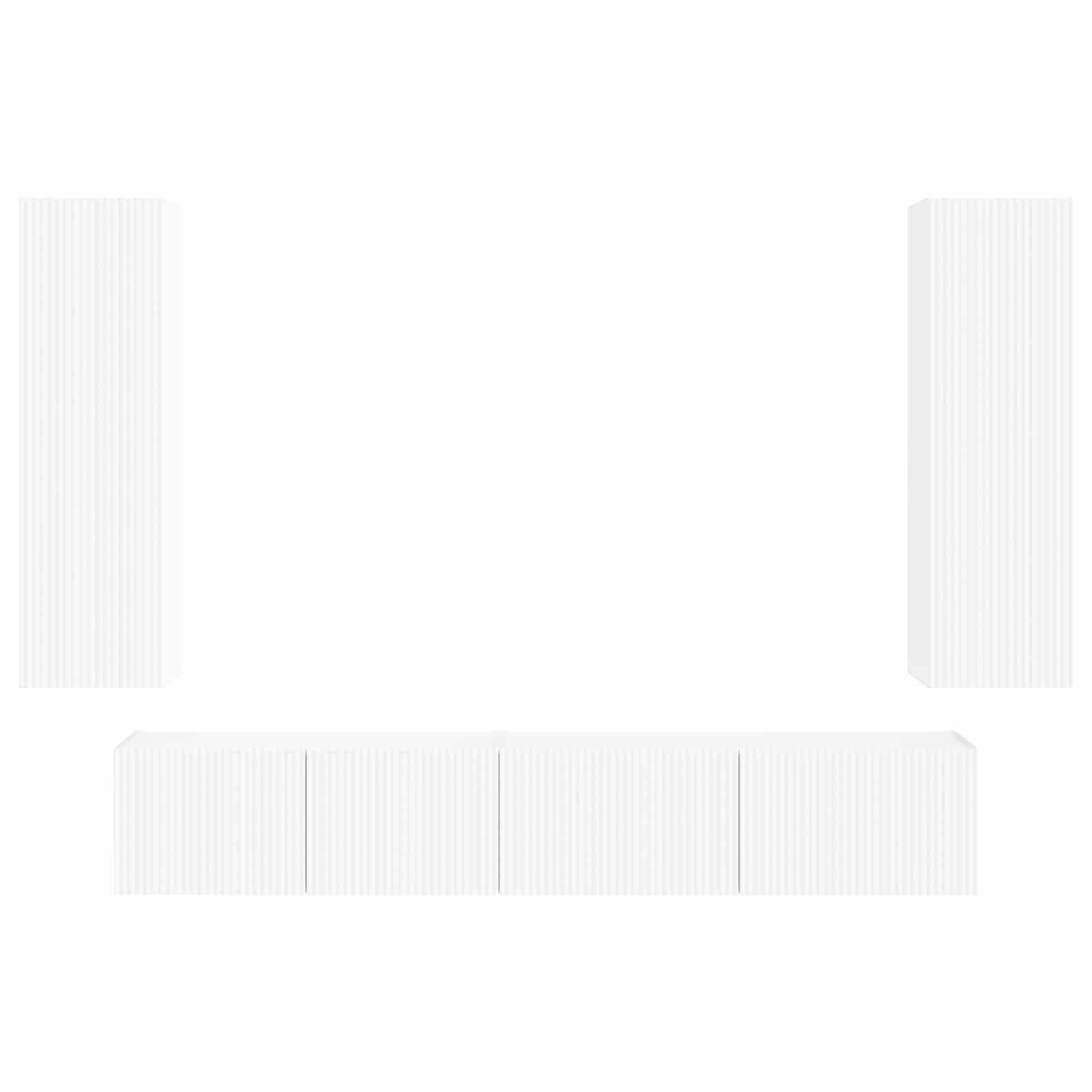 Set TV komoda Zidne 3 pcs Bijelo Konstruirano drvo