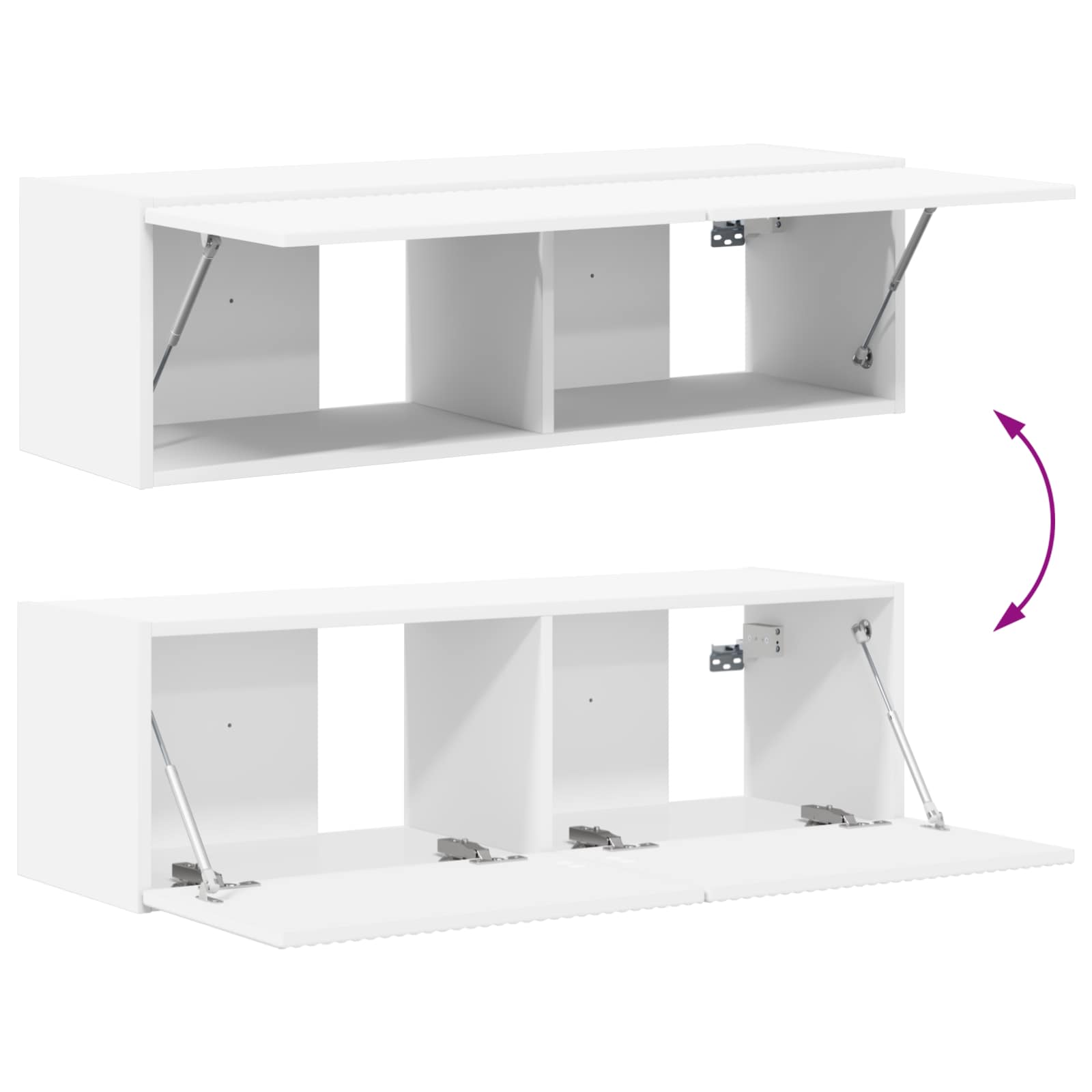 Set TV komoda Zidne 3 pcs Bijelo Konstruirano drvo