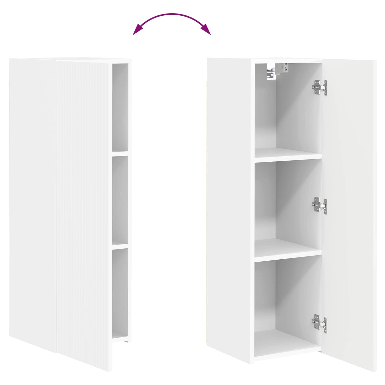 Set TV komoda Zidne 3 pcs Bijelo Konstruirano drvo
