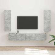 Set TV komoda Zidne 3 pcs Betonski sivi Konstruirano drvo