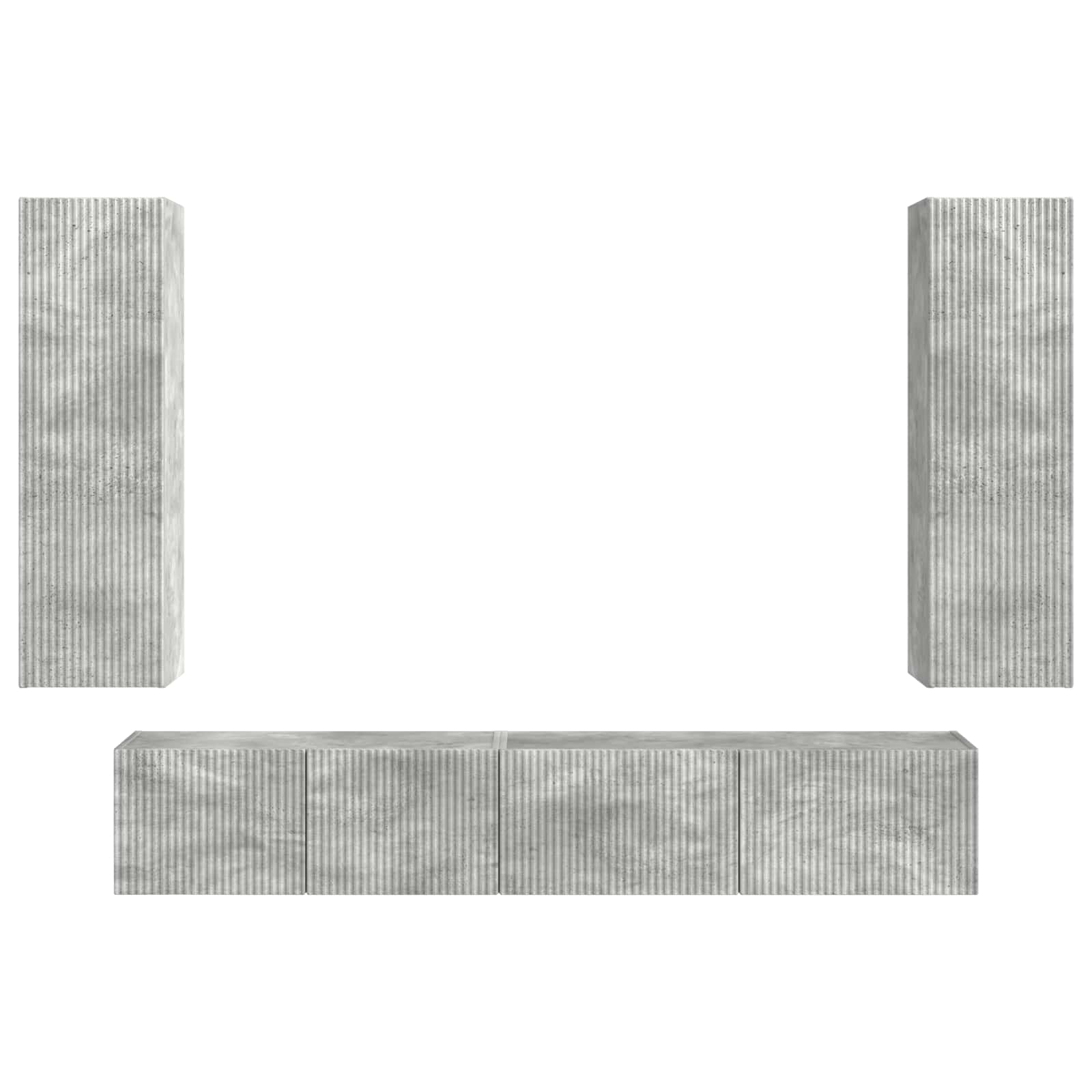 Set TV komoda Zidne 3 pcs Betonski sivi Konstruirano drvo