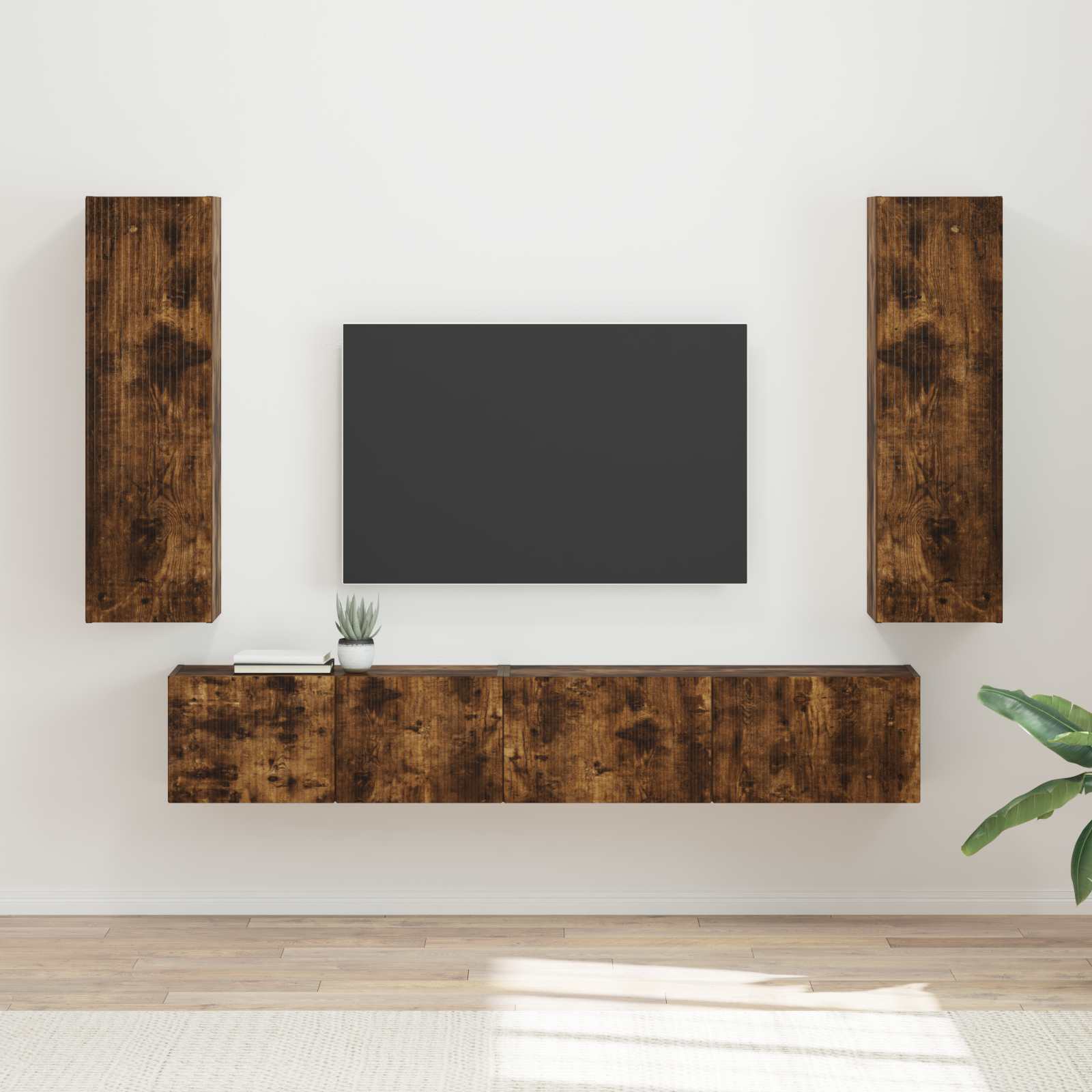 Set TV komoda Zidne 3 pcs Dimljeni hrast Konstruirano drvo