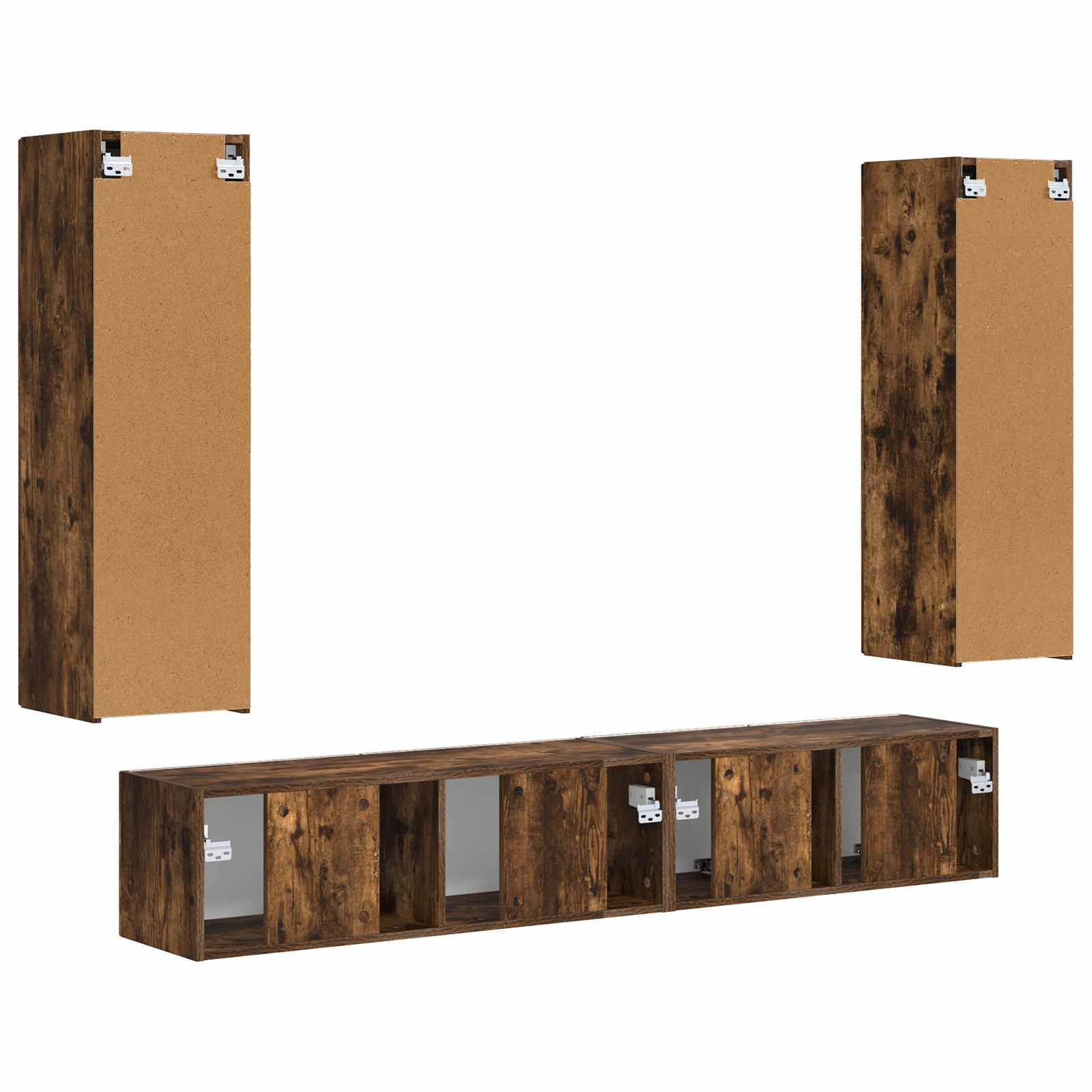 Set TV komoda Zidne 3 pcs Dimljeni hrast Konstruirano drvo
