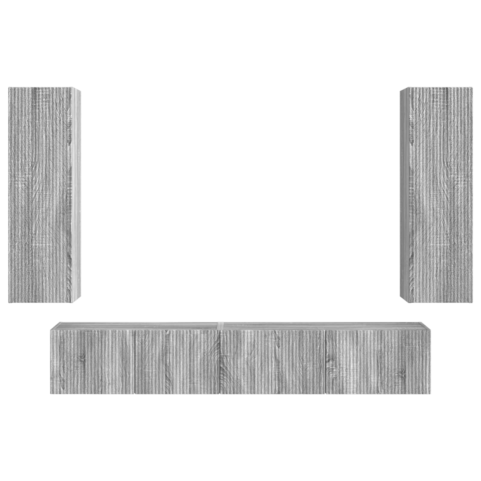 Set TV komoda Zidne 3 pcs Siva Sonoma Konstruirano drvo