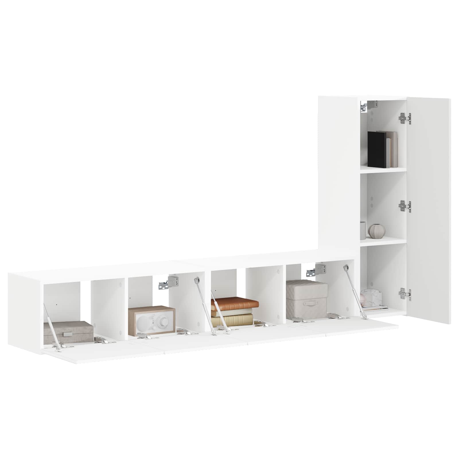 Set TV komoda Zidne 3 pcs Bijelo Konstruirano drvo
