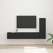 Set TV komoda 3 kom. Crna Konstruirano drvo