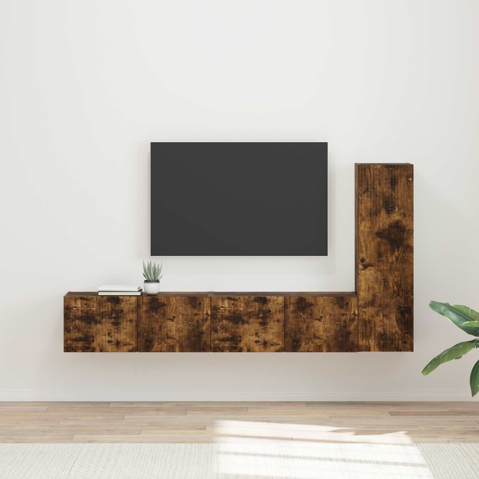Set TV komoda Zidne 3 pcs Dimljeni hrast Konstruirano drvo