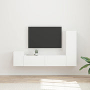 Set TV komoda Zidne 4 pcs Bijelo Konstruirano drvo