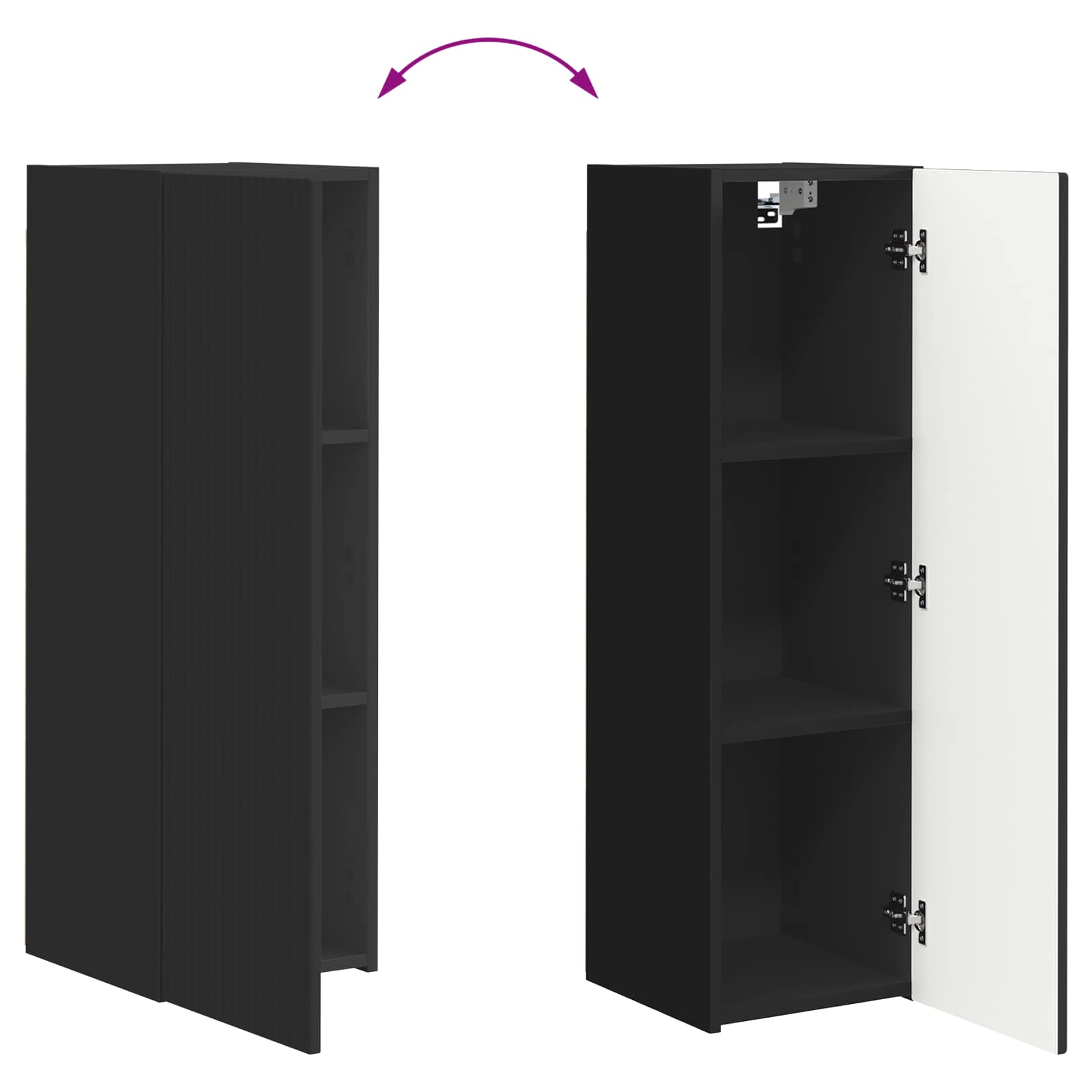 Set TV komoda Zidne 4 pcs Crna Konstruirano drvo
