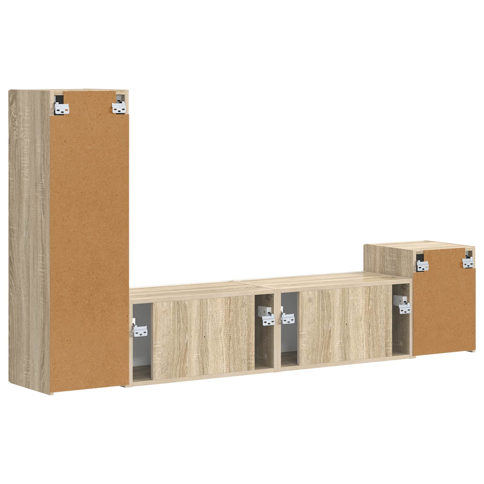 Set TV komoda Zidne 4 pcs Sonoma hrast Konstruirano drvo