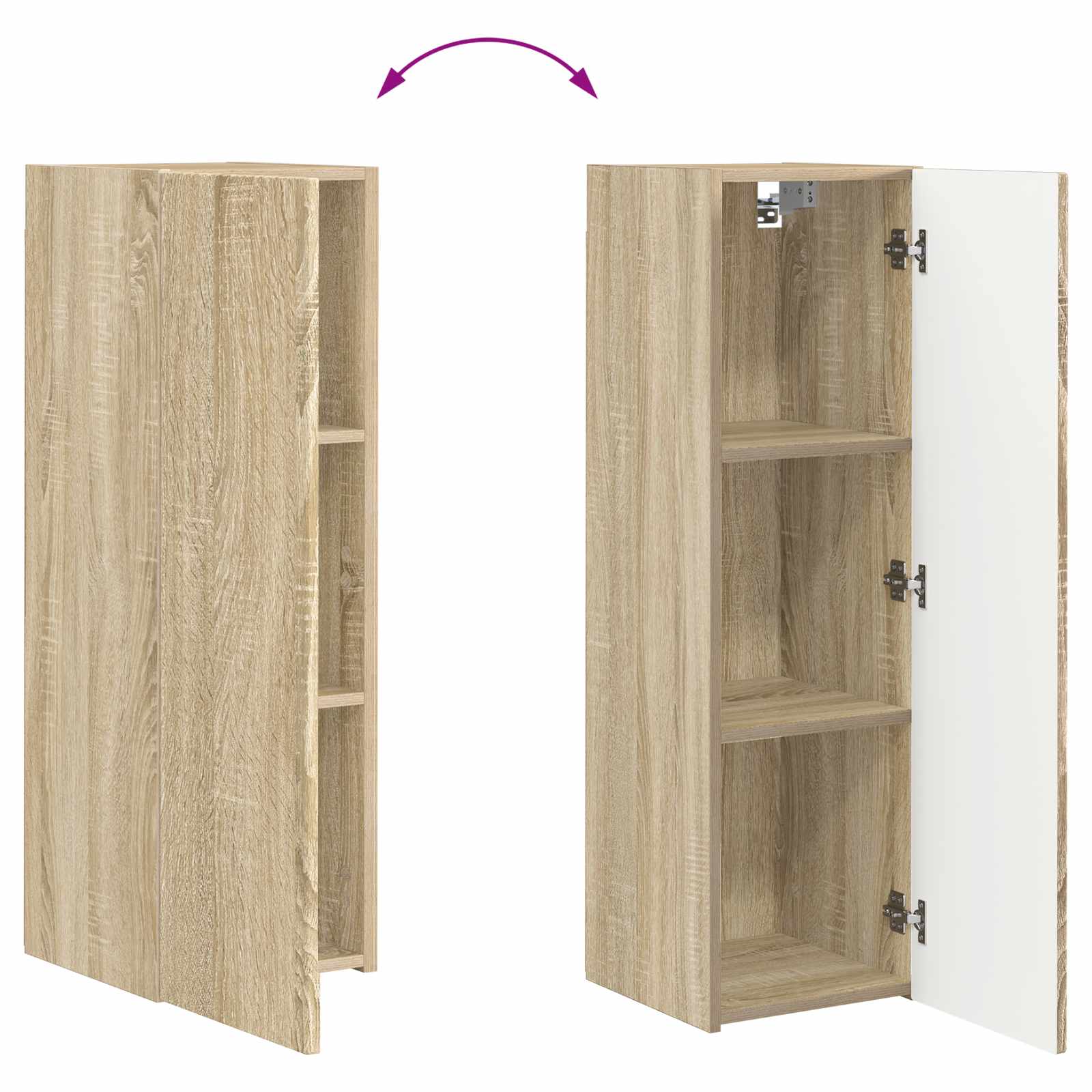 Set TV komoda Zidne 4 pcs Sonoma hrast Konstruirano drvo