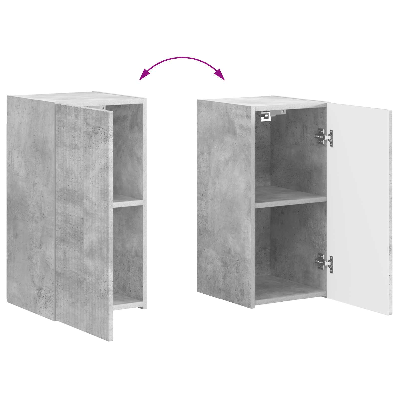 Set TV komoda Zidne 4 pcs Betonski sivi Konstruirano drvo