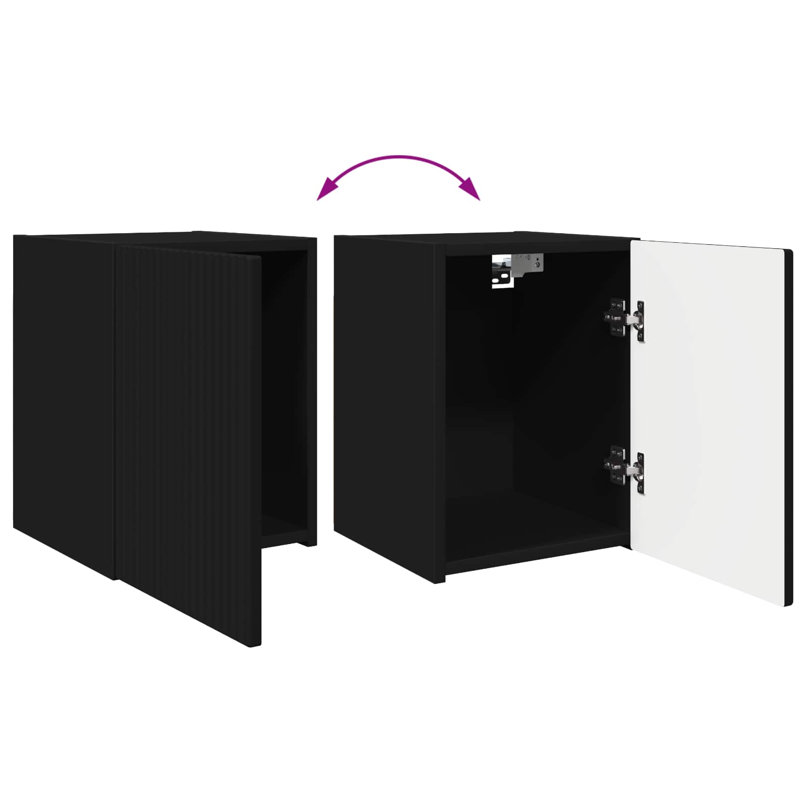 Set TV komoda Zidne 3 pcs Crna Konstruirano drvo