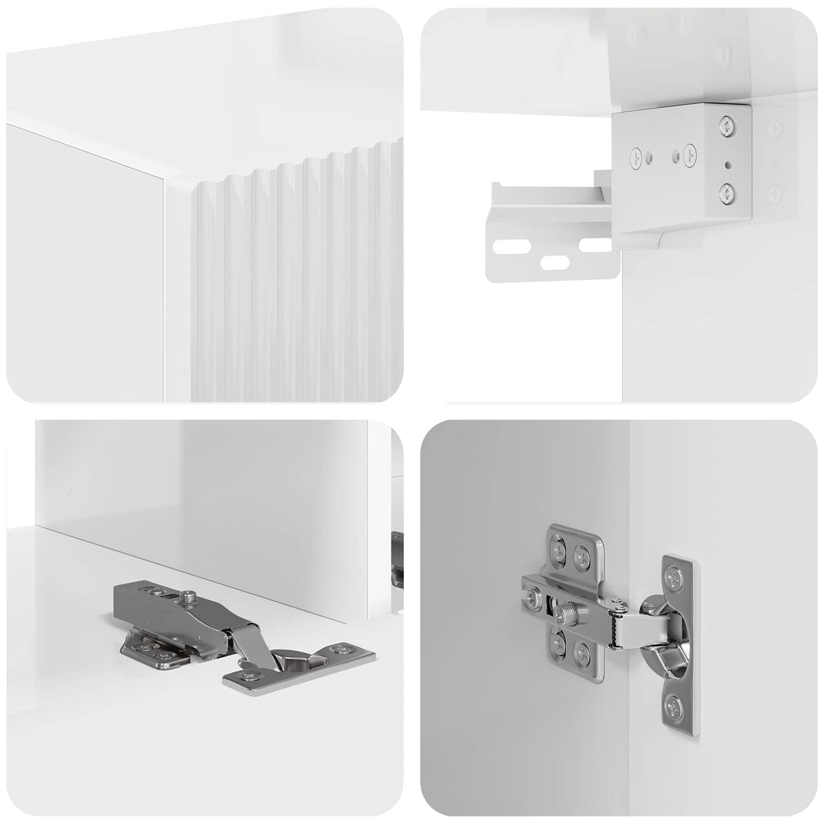 Set TV komoda Zidne 3 pcs Visoki sjaj bijela Konstruirano drvo