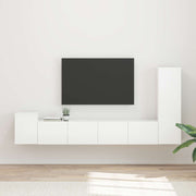 Set TV komoda Zidne 3 pcs Visoki sjaj bijela Konstruirano drvo