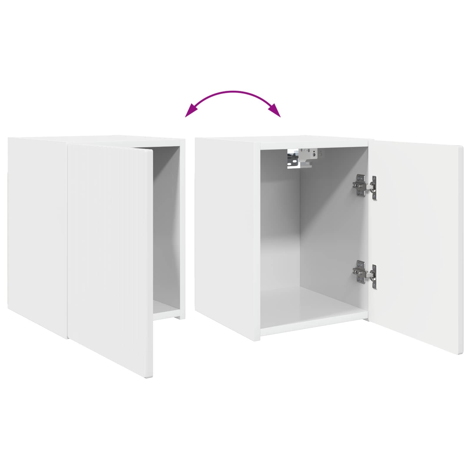 Set TV komoda Zidne 3 pcs Visoki sjaj bijela Konstruirano drvo