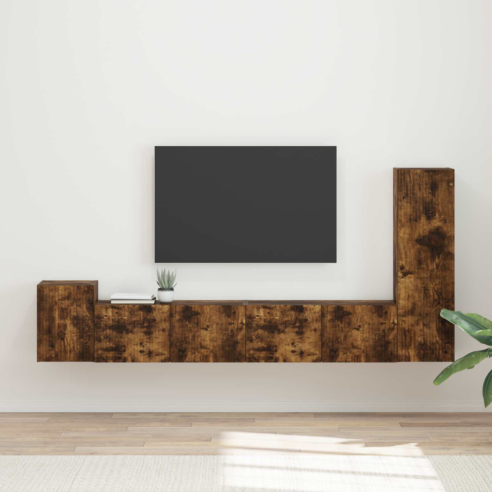 Set TV komoda Zidne 3 pcs Dimljeni hrast Konstruirano drvo